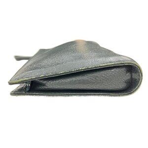 Loewe Silver Leather Black Pouch Clutch Studded Case Silver Black